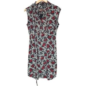 STORK & Babe cap sleeve rose print half button front maternity dress Medium